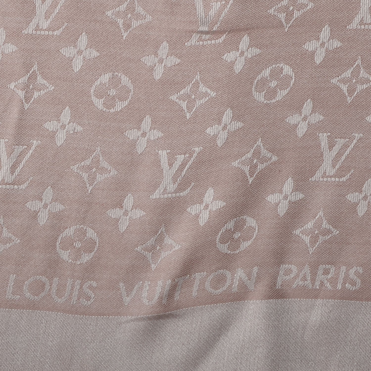 Louis Vuitton Silk Wool Monogram Denim Shawl Rose 4 of 5