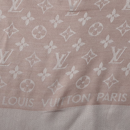 Louis Vuitton Silk Wool Monogram Denim Shawl Rose 4 of 5