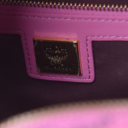 MCM Visetos Swarovski Mini Stark Diamond Backpack Pink 6 of 9
