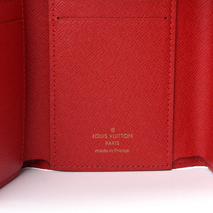 Louis Vuitton Damier Ebene Stories Victorine Wallet Red 6 of 7