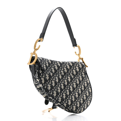 Christian Dior Oblique Saddle Bag Blue 3 of 10