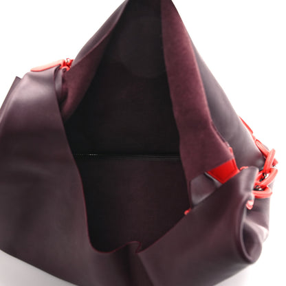 Burberry Calfskin Medium Two Tone Shopper Deep Claret 5 of 8