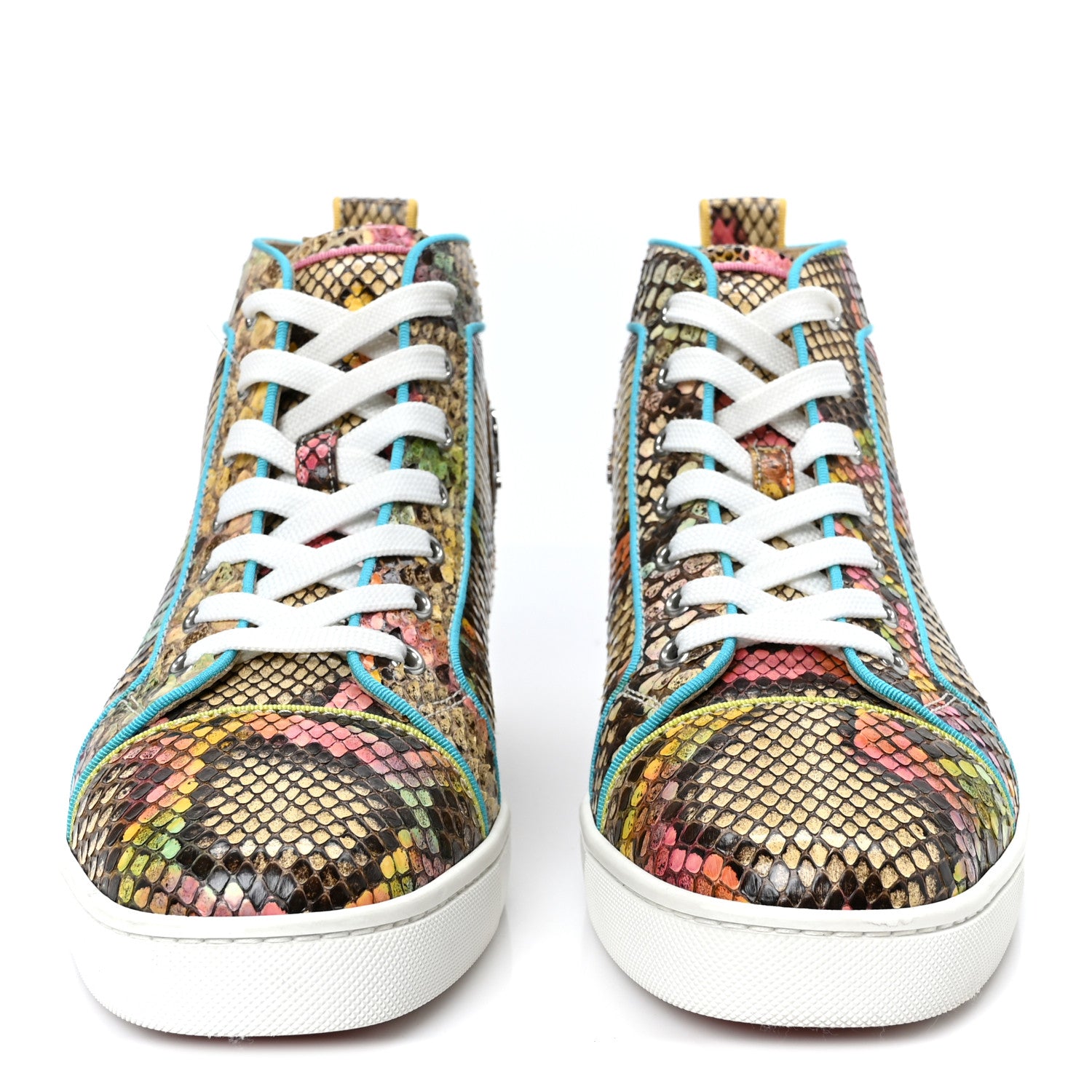 Christian Louboutin Snakeskin Mens Louis Flat Sneakers 40 Multicolor 3 of 10