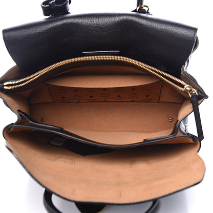 MCM Grained Calfskin Medium Milla Tote Black 5 of 14