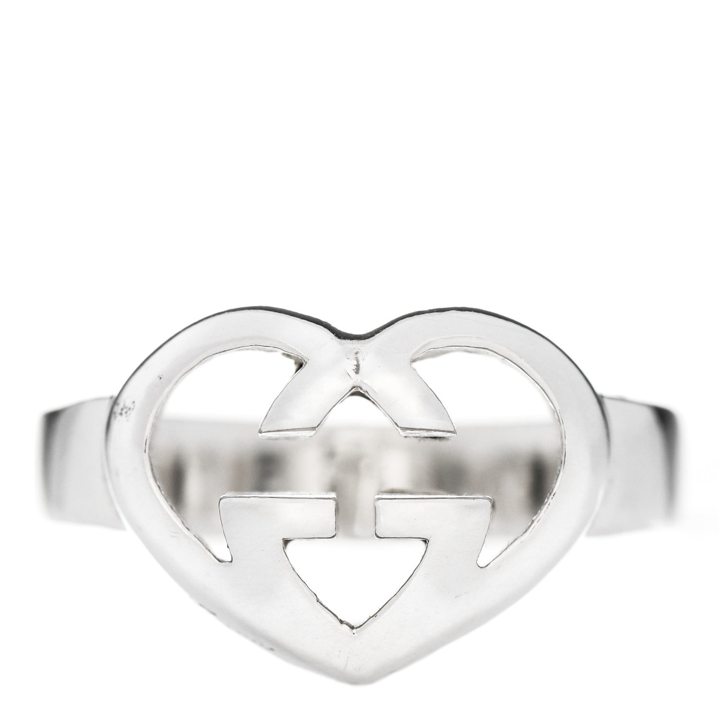 Sterling Silver Britt Interlocking G Heart Ring 55 7.25