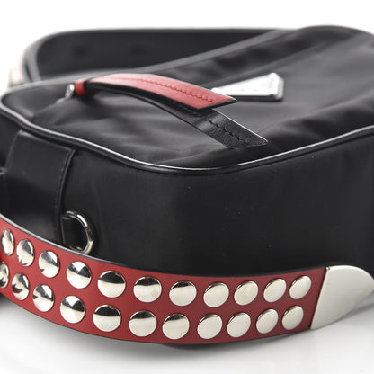 Prada Tessuto Nylon Studded New Vela Shoulder Bag Black Fuoco 6 of 10