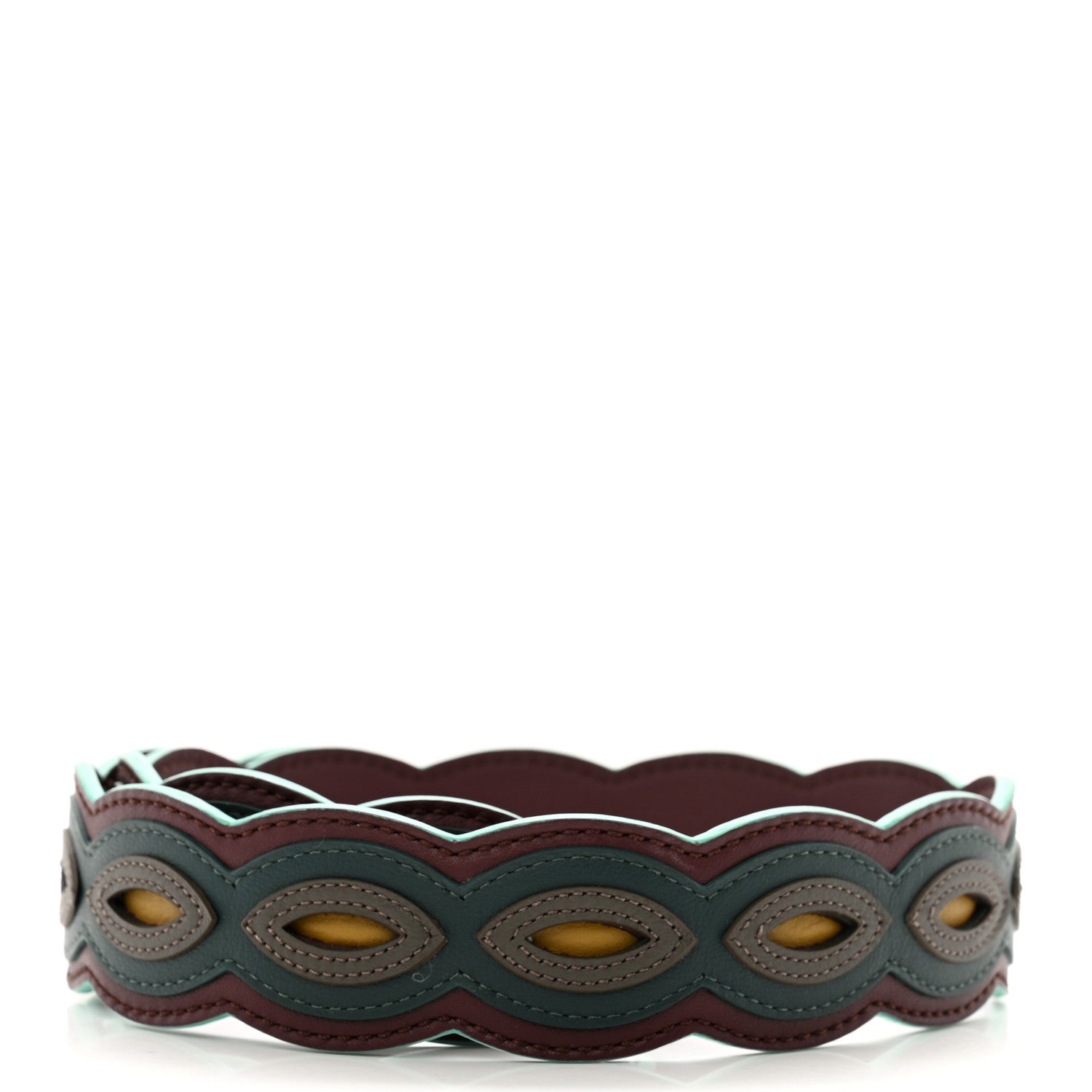 Fendi Vitello Dolce Scalloped Strap You Blue Purple Multicolor 2 of 4