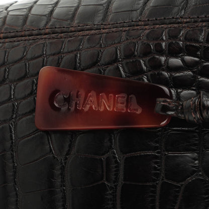 Chanel Alligator Tortoise Chain Small Shoulder Bag Dark Brown 8 of 8
