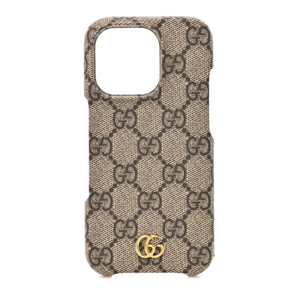 Gucci GG Supreme Monogram Ophidia iPhone 16 Pro Max Phone Case Beige Ebony 1 of 6