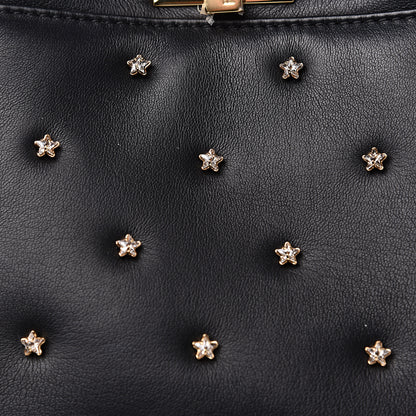 Fendi Nappa Crystal Star Embroidered XS Peekaboo Iconic Satchel Black 11 of 11