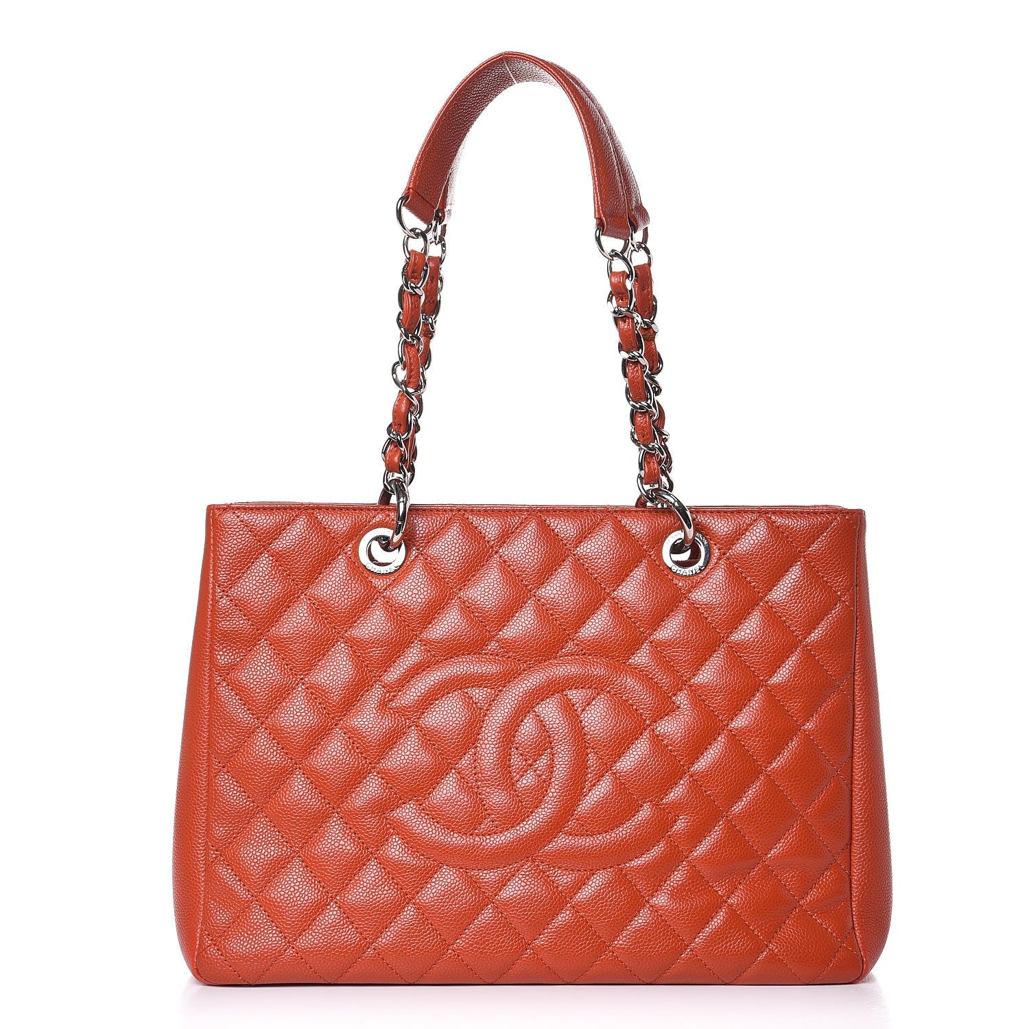 Chanel Caviar Quilted Grand Shopping Tote GST Orange 1 of 11