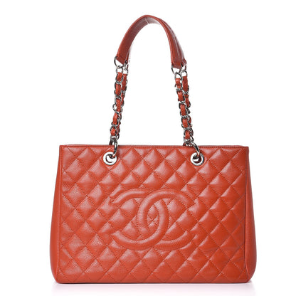 Chanel Caviar Quilted Grand Shopping Tote GST Orange 1 of 11