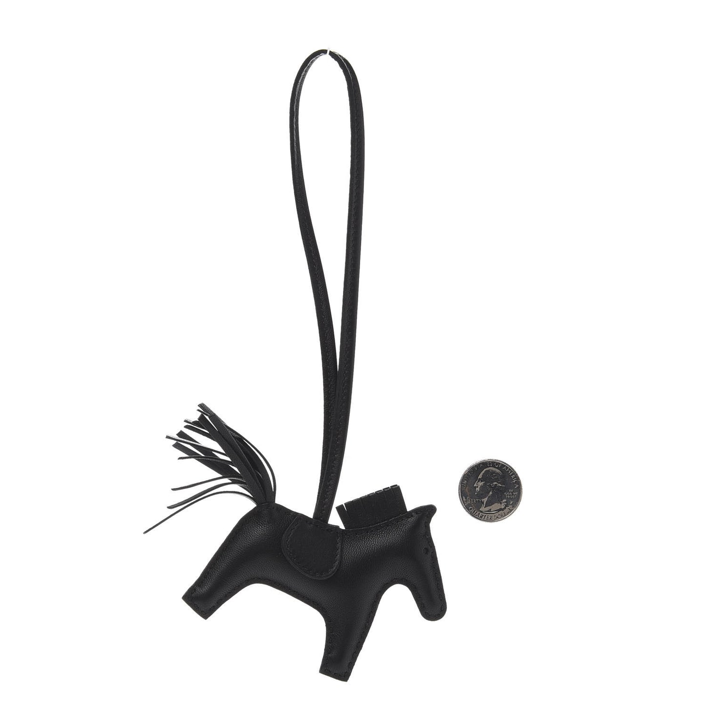 Milo Lambskin Grigri Rodeo Horse Bag Charm PM So Black
