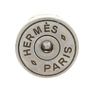 Hermes Palladium Lacquered Mini Pop H Earrings White 4 of 5