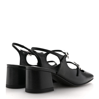 Hermes Goatskin Jackie 50 Pumps 35 Black 5 of 10