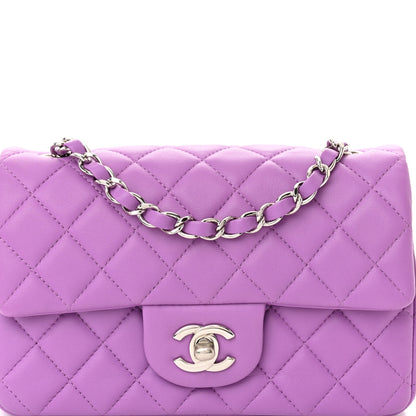 Chanel Lambskin Quilted Mini Rectangular Flap Purple 8 of 10