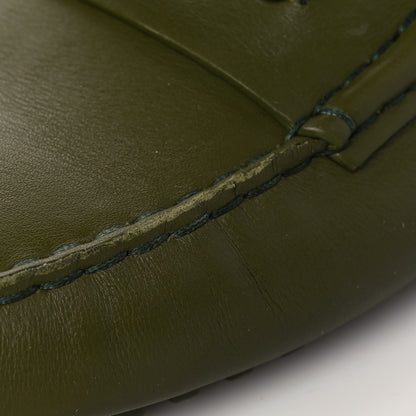 Gucci Soft Clove Calfskin Monochrome Mens Interlocking G Driver Loafers 11 Juniper Green 12 of 13
