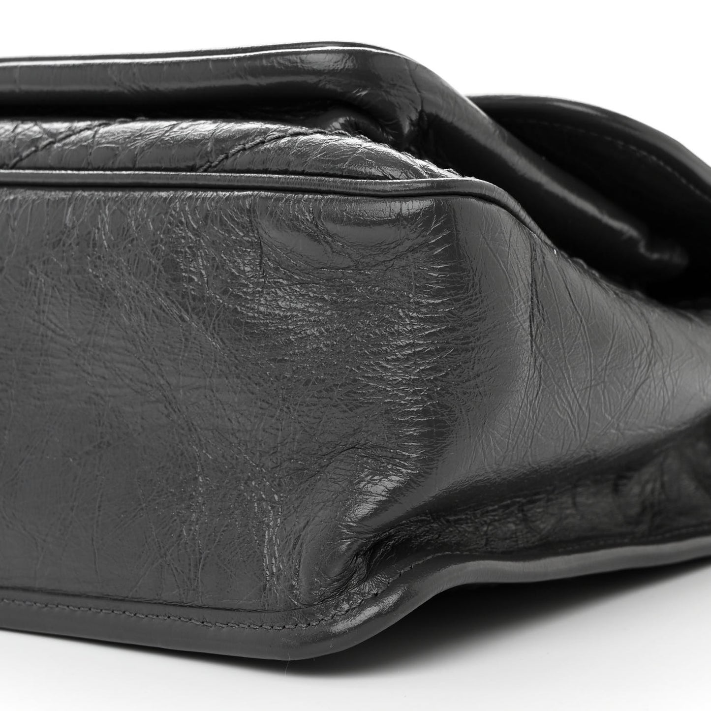 Crinkled Calfskin Matelasse Monogram Medium Niki Chain Satchel Storm