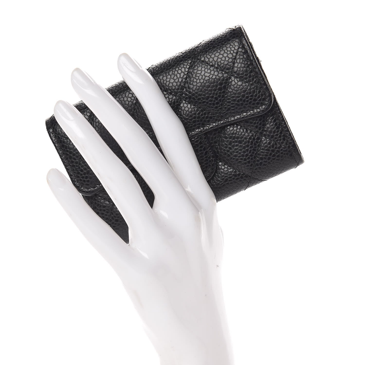 Chanel Caviar Quilted Flap Card Holder Wallet Black 2 of 9