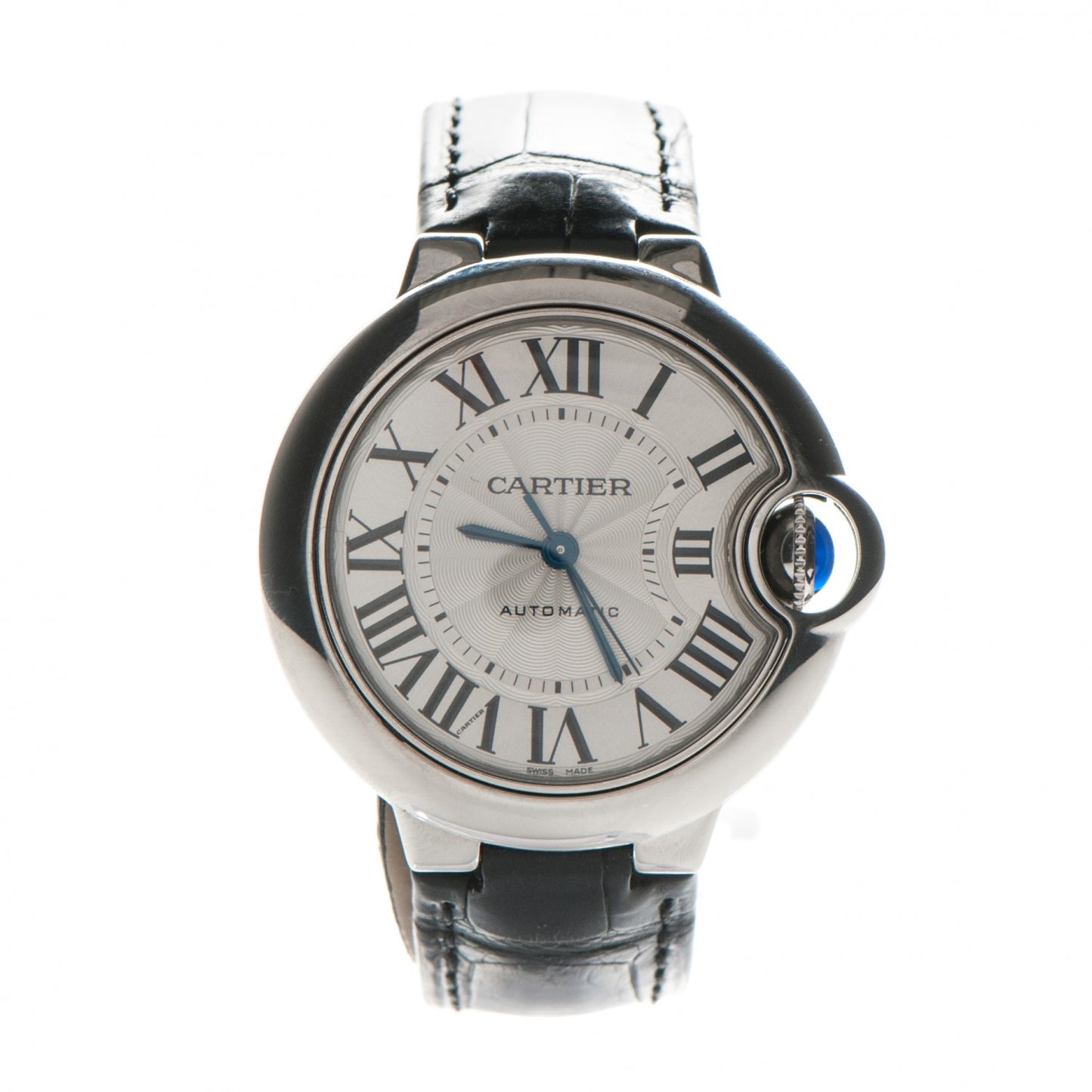 Stainless Steel Alligator 33mm Ballon Bleu De Cartier Automatic Watch