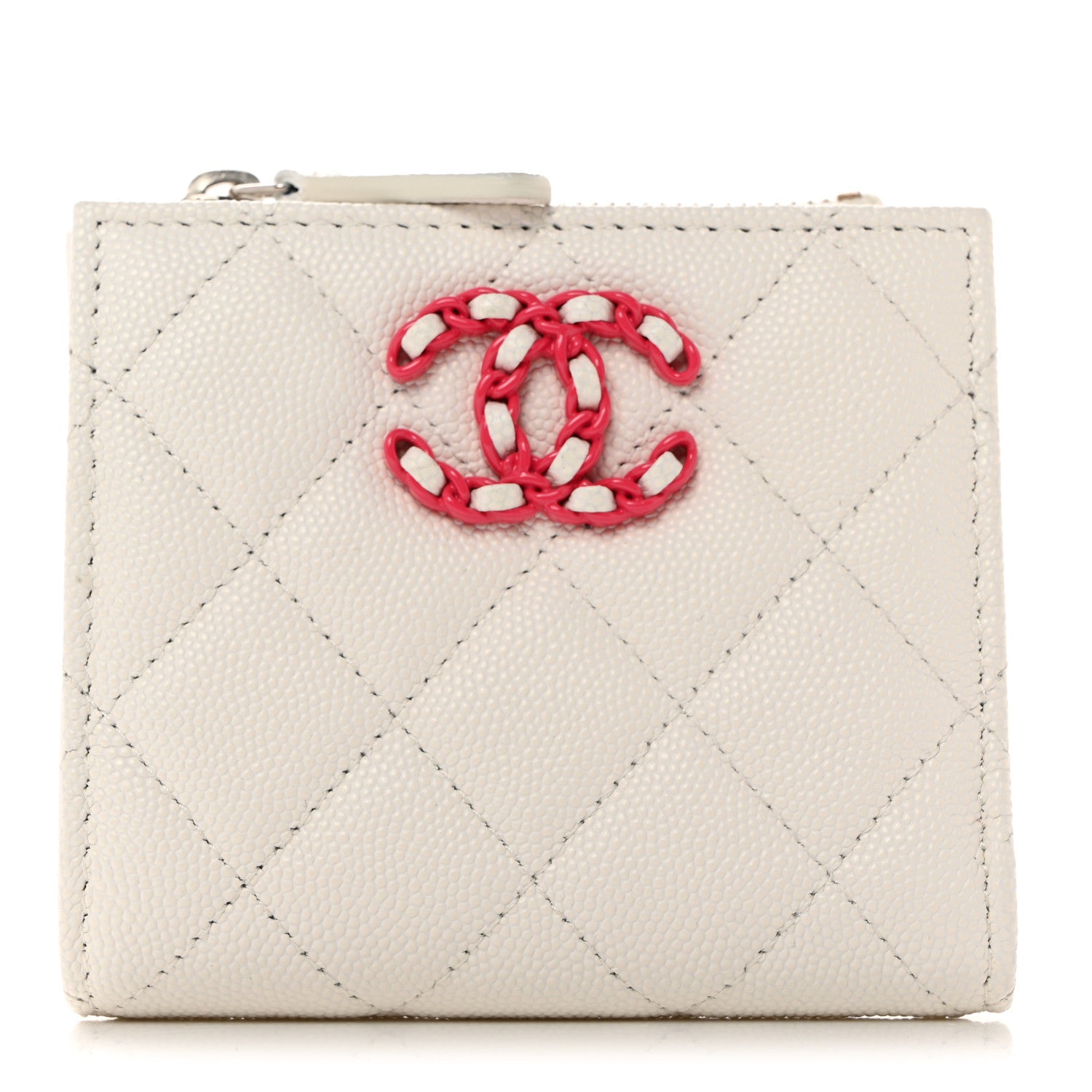Chanel Caviar Quilted Small 19 Wallet White Pink 1 of 9