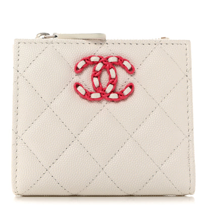 Chanel Caviar Quilted Small 19 Wallet White Pink 1 of 9