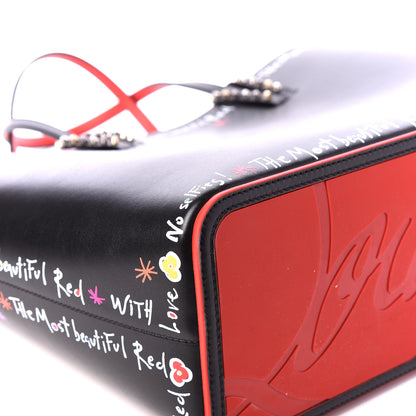 Christian Louboutin Calfskin Beautiful Red East West Cabata Tote Black Multicolor 5 of 12