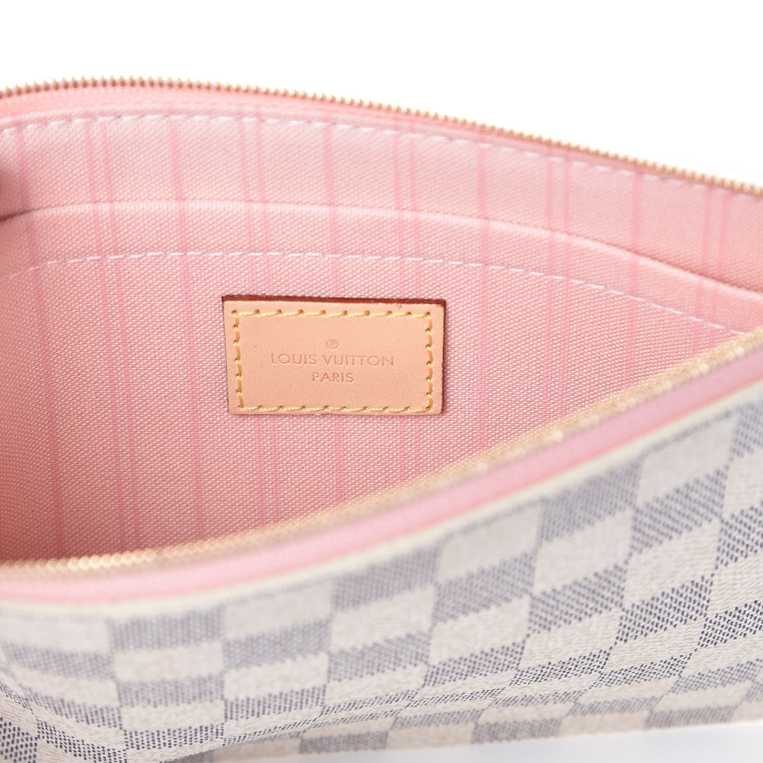Louis Vuitton Damier Azur Neverfull MM GM Pochette Rose Ballerine 6 of 7