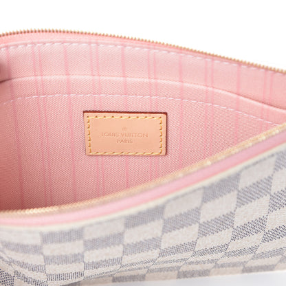 Louis Vuitton Damier Azur Neverfull MM GM Pochette Rose Ballerine 5 of 8