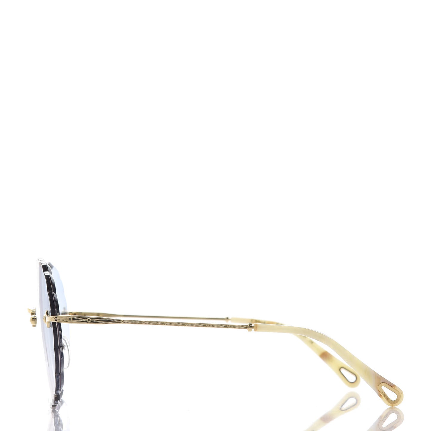 Rosie Bevelled Round Sunglasses CE142S Gold Gradient Blue