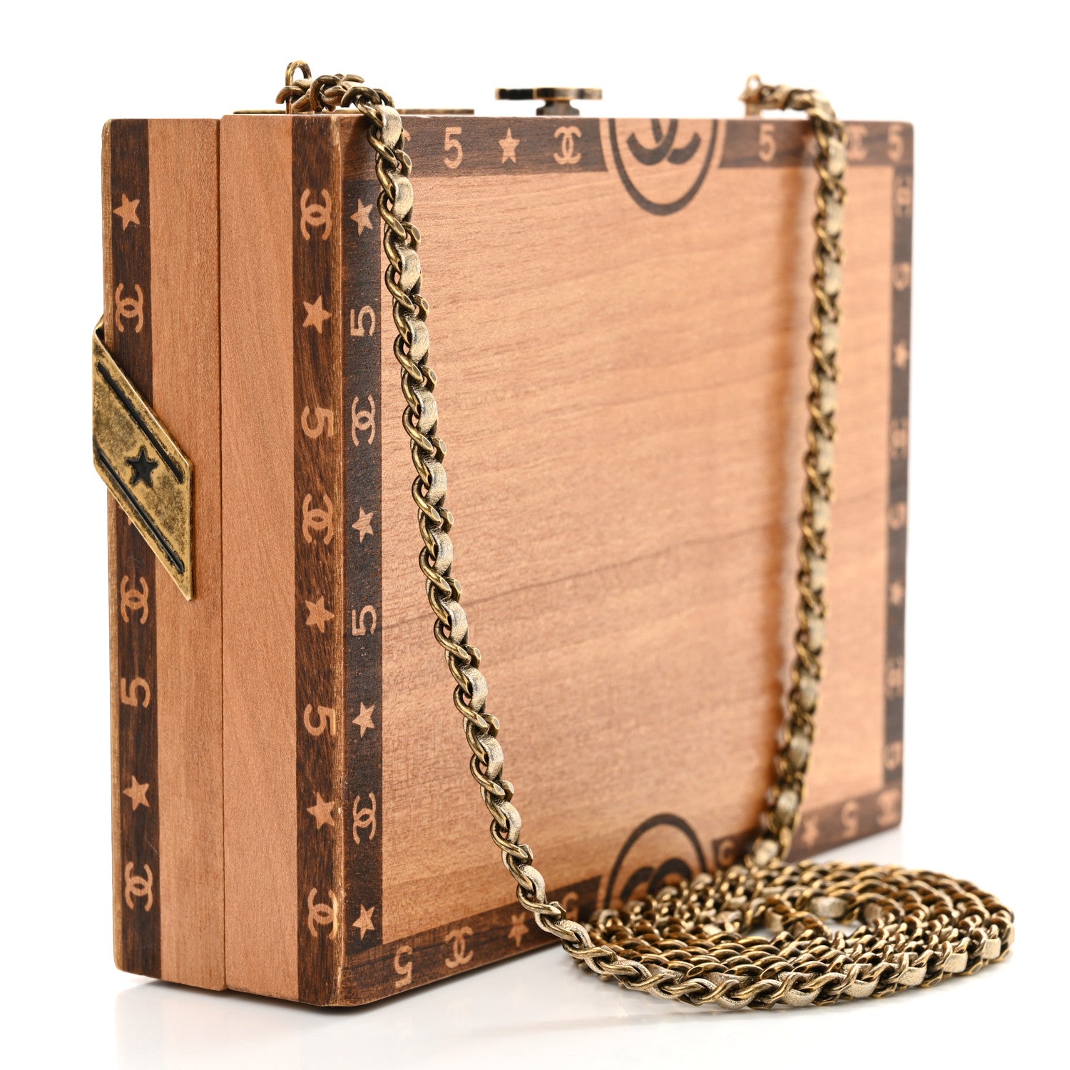 Chanel Wood Havana By Night Cigar Box Minaudiere Brown 3 of 12