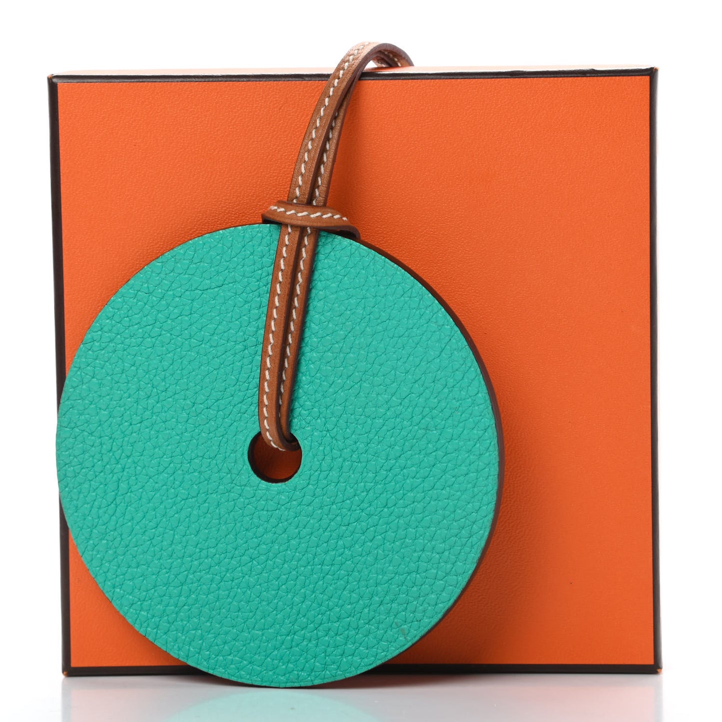 Togo Epsom Rond GM Petit H Necklace Bleu Paon Orange