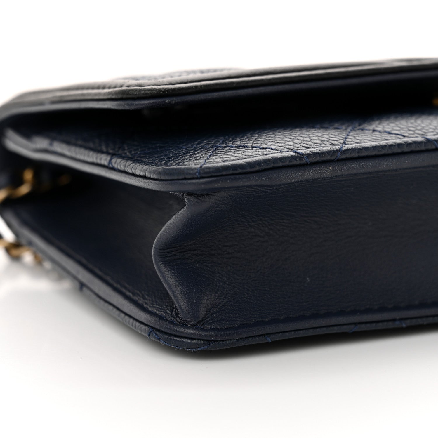 Chanel Caviar Quilted CC Filigree Wallet On Chain WOC Navy 10 of 13