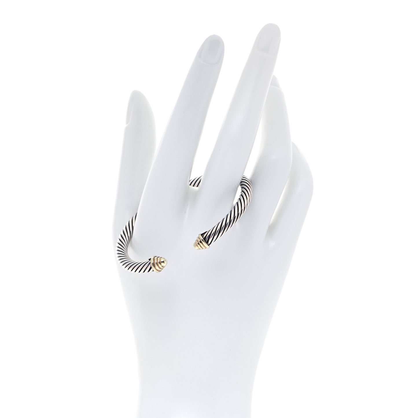 Sterling Silver 14K Yellow Gold 5mm Cable Classics Bracelet