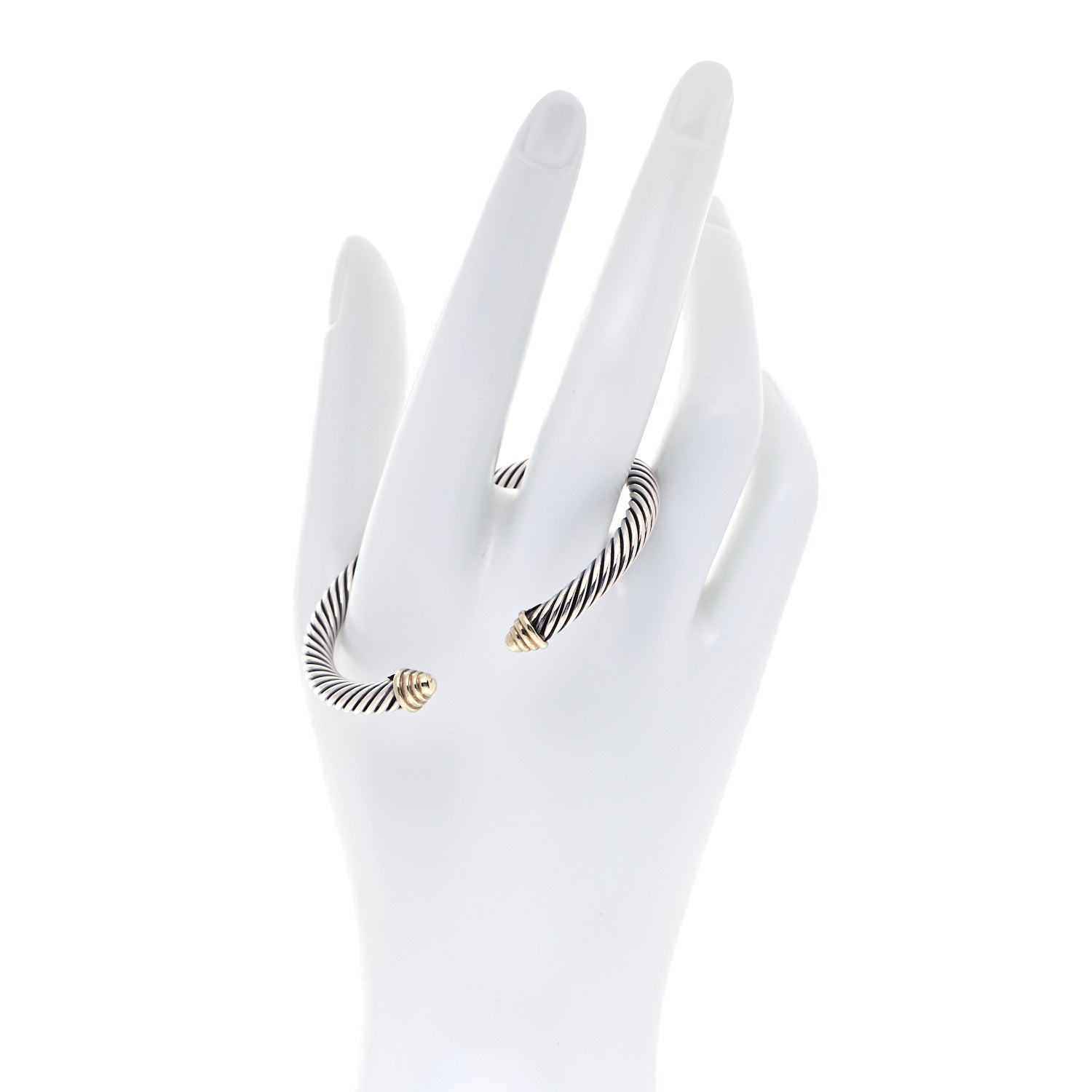 David Yurman Sterling Silver 14K Yellow Gold 5mm Cable Classics Bracelet 2 of 4