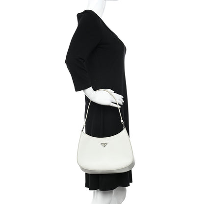 Prada Spazzolato Cleo Shoulder Bag White 2 of 12