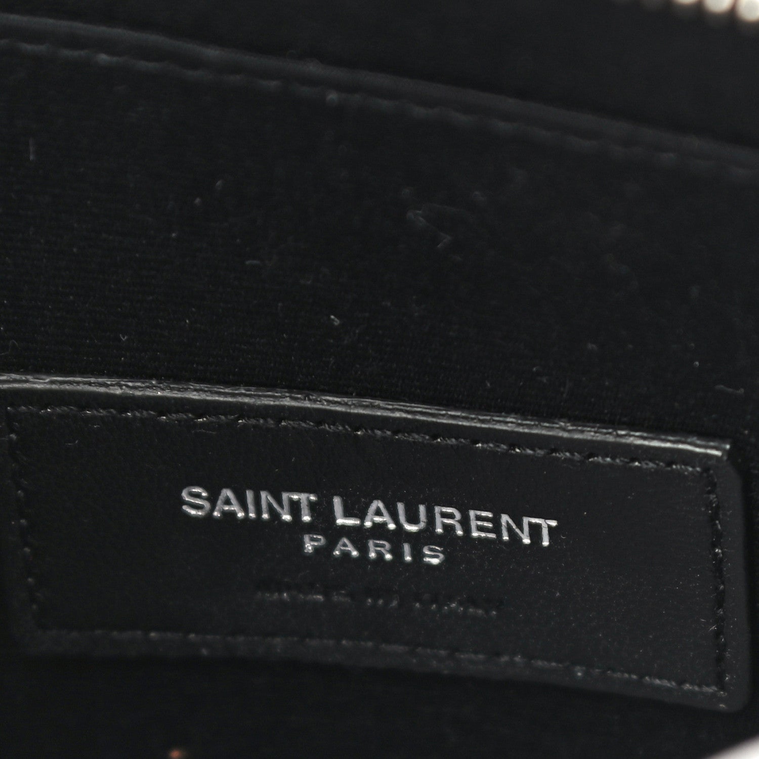 Saint Laurent Metallic Grain De Poudre Monogram Bill Pouch Argento 6 of 10