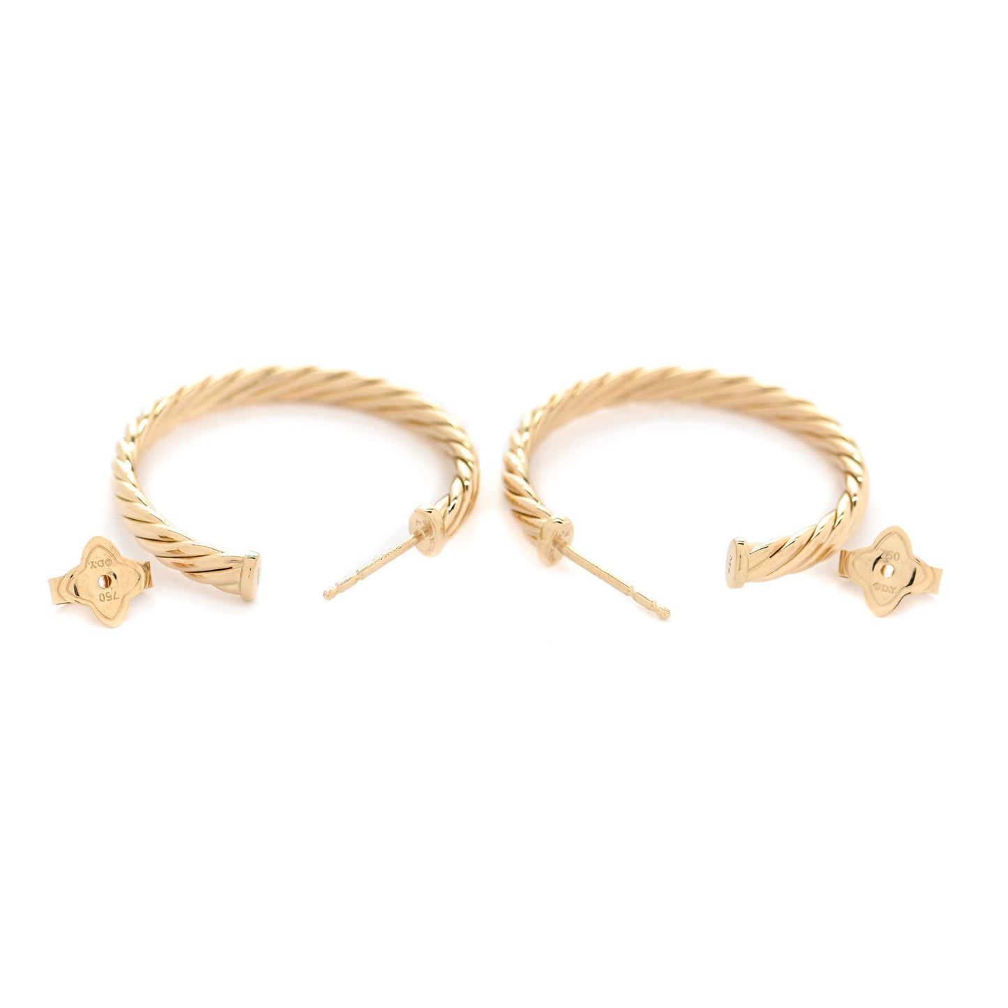 18K Yellow Gold Small Cablespira Hoop Earrings