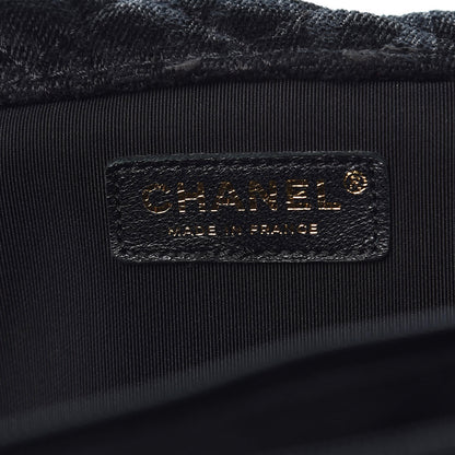 Chanel Velvet Camellia Stamped XXL Travel Flap Bag Black 6 of 8