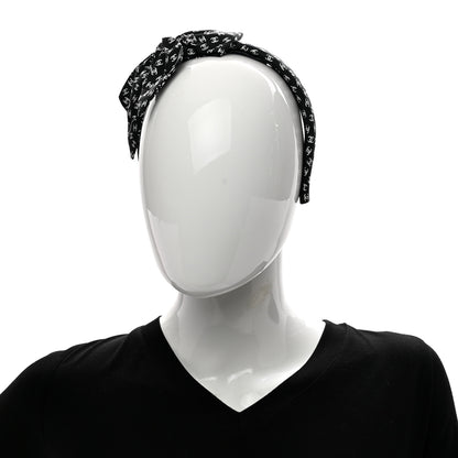Chanel Grosgrain CC Bow Headband Black White 2 of 4