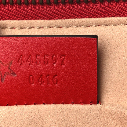 Gucci Calfskin GucciGhost Print Pouch Hibiscus Red 7 of 11