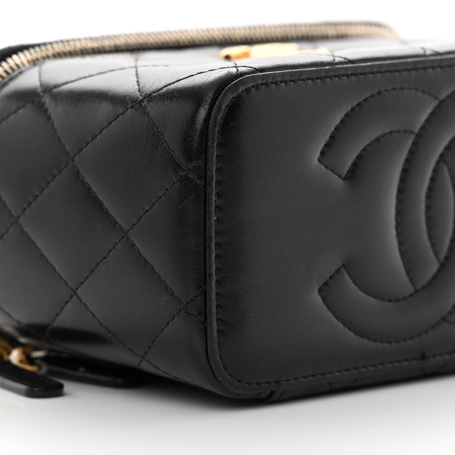 Chanel Lambskin Quilted Small CC Dynasty Vanity Case With Chain Black 9 of 19