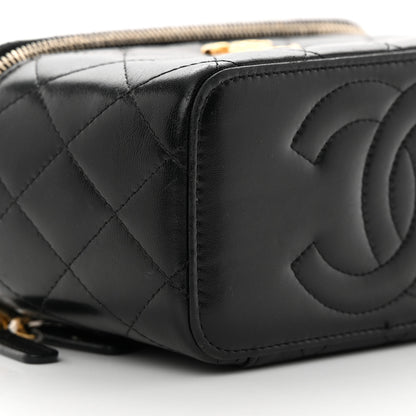 Chanel Lambskin Quilted Small CC Dynasty Vanity Case With Chain Black 9 of 19