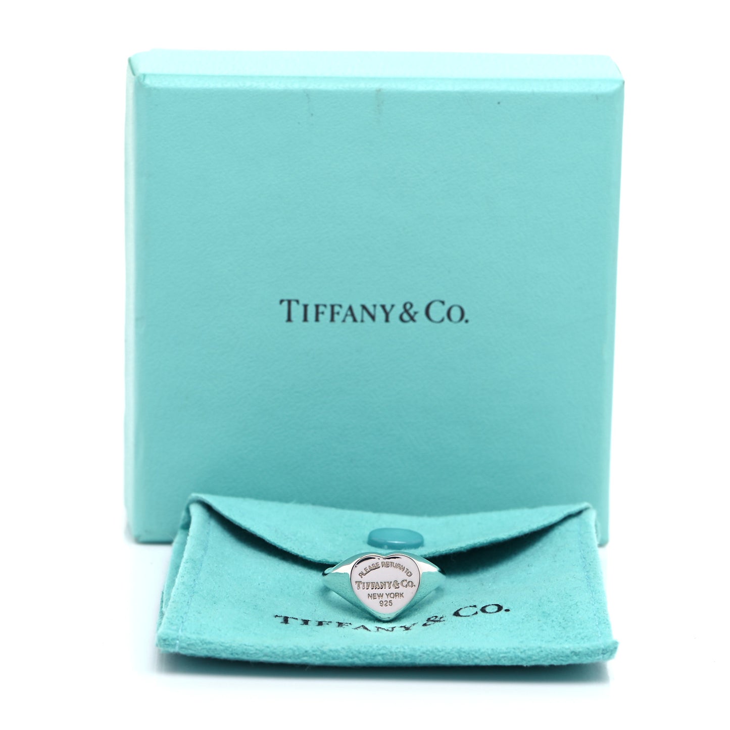 Sterling Silver Return to Tiffany Heart Signet Ring 50 5.25