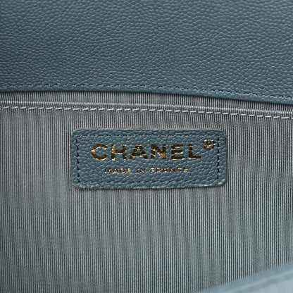 Chanel Caviar Quilted Medium Boy Flap Blue 6 of 17
