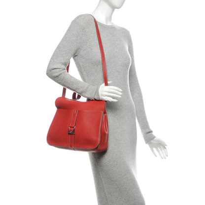 Hermes Taurillon Clemence Halzan 31 Rouge Casaque 2 of 7