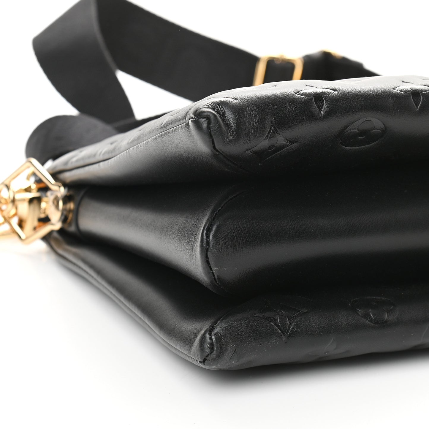 Lambskin Embossed Monogram Coussin MM Black