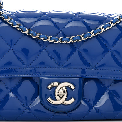 Chanel Patent Quilted Small Coco Shine Flap Blue 5 of 11