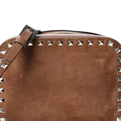 Valentino Garavani Suede Calfskin Rockstud Camera Crossbody Bag Deep Cuir 8 of 8