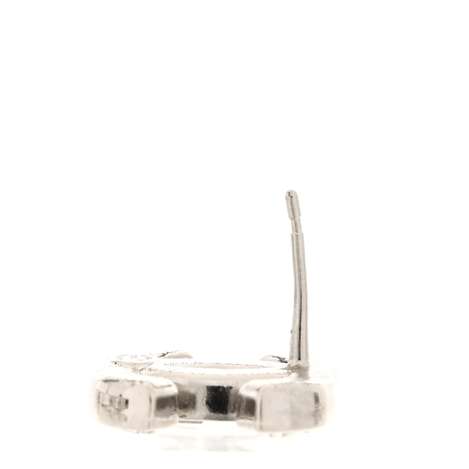 Chanel Baguette Crystal Double CC Earrings Silver 4 of 6